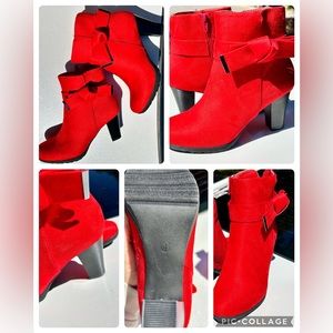 Red Swede Heel Booties ❣️
